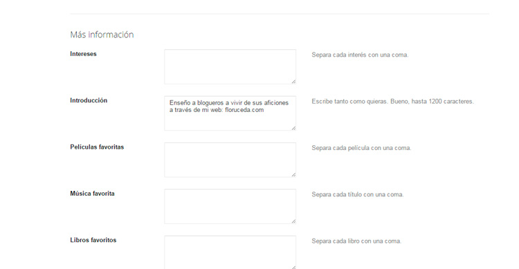 Foto en perfil blogger